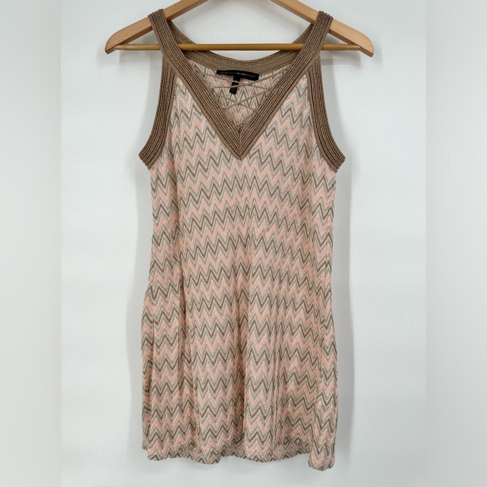 White House Black Market Metallic Chevron Tank Top